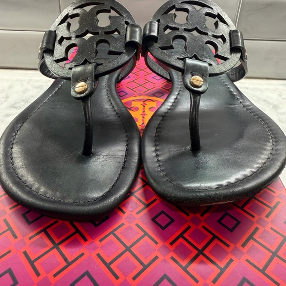 Tory Burch Black Miller Calf Leather Women's Sandals - Picture 3 of 9